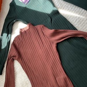 Naked wardrobe ribbed mock neck dresses